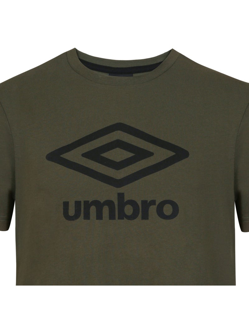 Tee shirt homme col rond en coton 160gsm et logo imprimé 729280 umbro Vert kaki - Kiabi