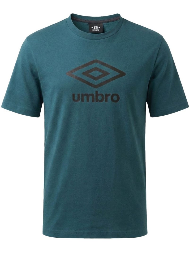 Tee shirt homme col rond en coton 160gsm et logo imprimé 729280 umbro Vert - Kiabi