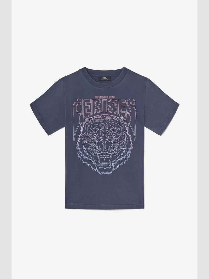 Tee-Shirt HOPPERGI 'Le Temps Des Cerises' Bleu - Kiabi
