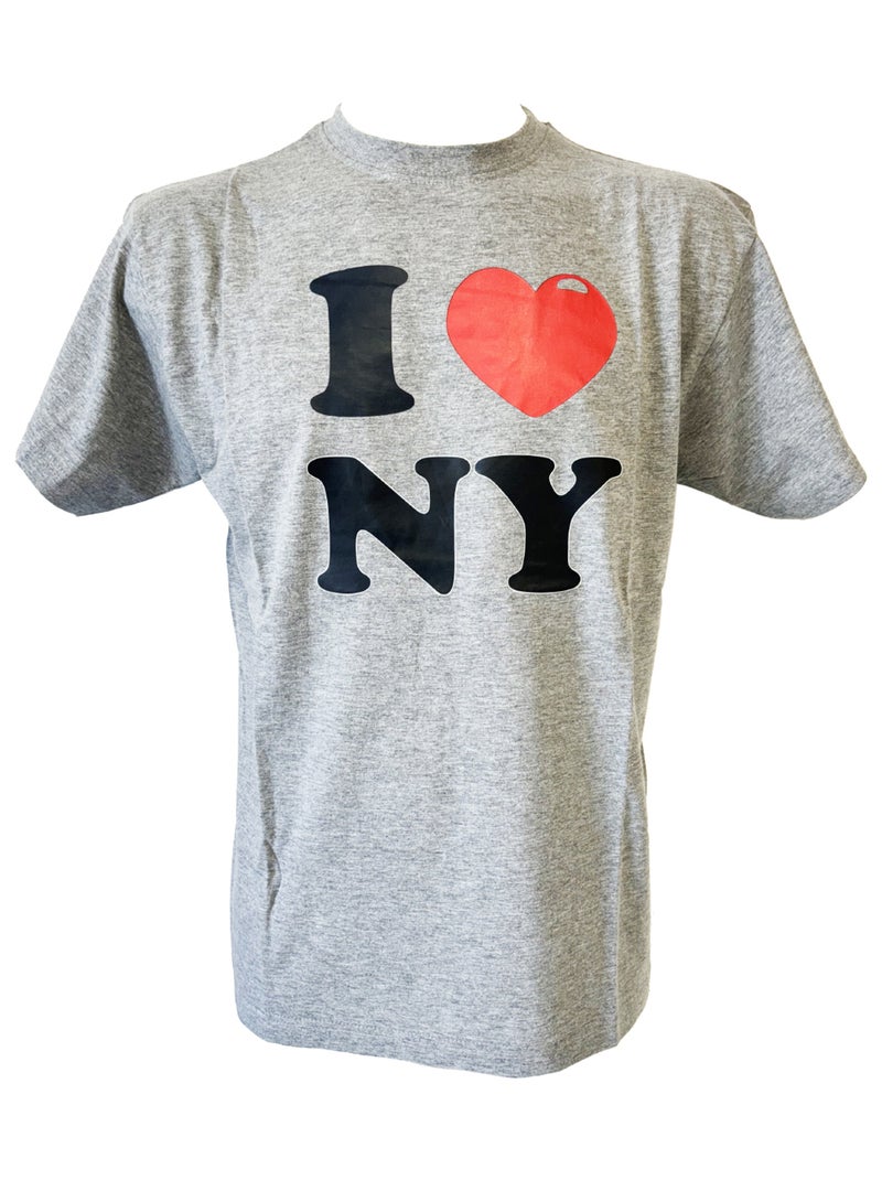Tee-shirt I Love New York Gris Chiné - Taille XL Gris - Kiabi