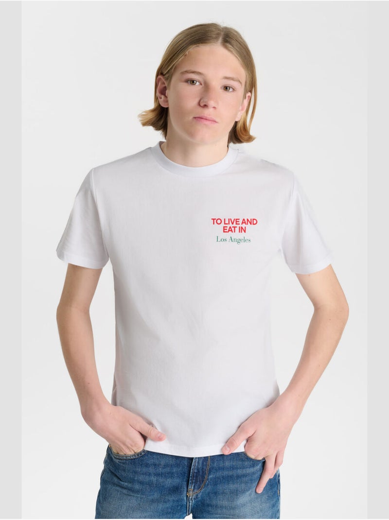 Tee-Shirt IDUNABO 'Le Temps Des Cerises' Blanc - Kiabi