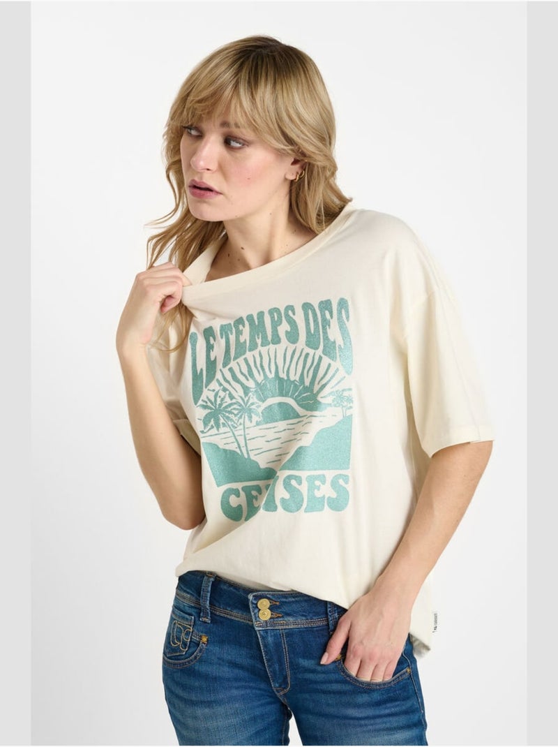 Tee-Shirt ILESSE 'Le Temps Des Cerises' Blanc - Kiabi