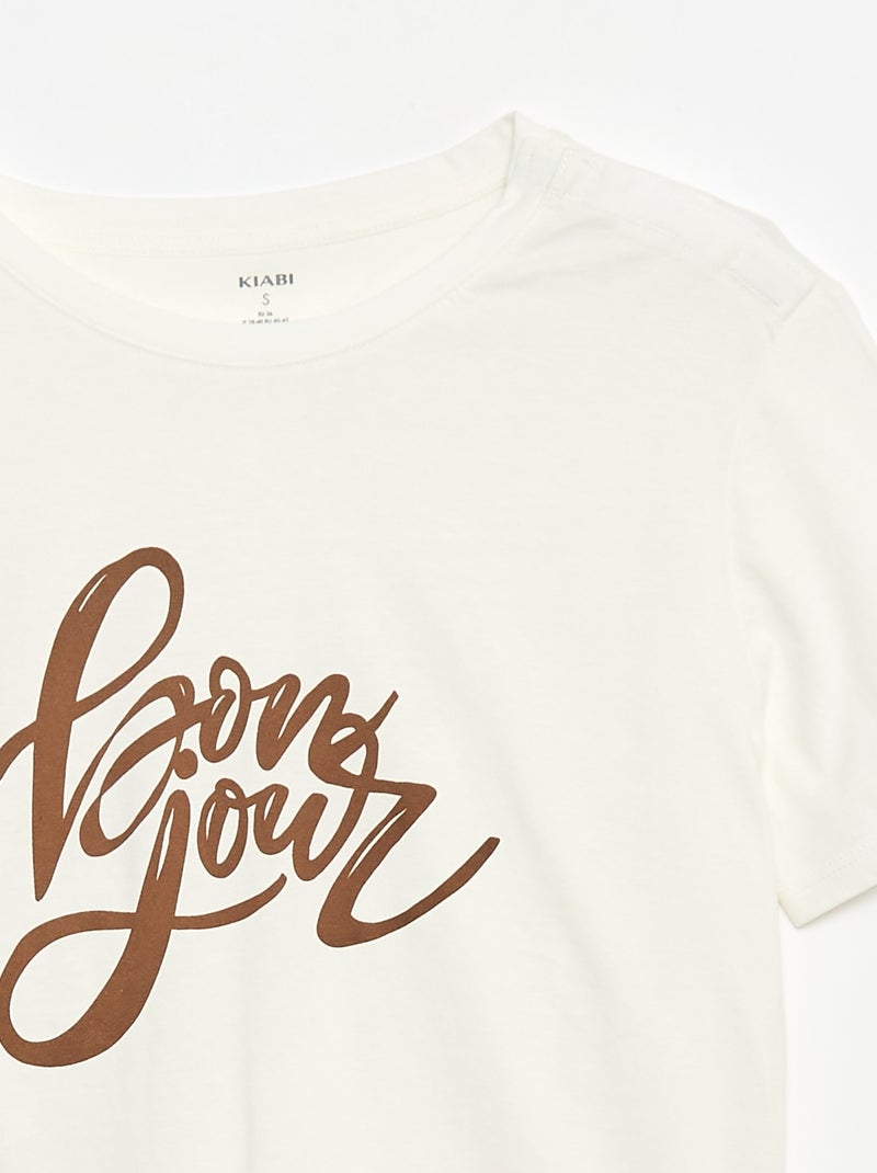 Tee-shirt imprimé - collection facile à enfiler Blanc - Kiabi