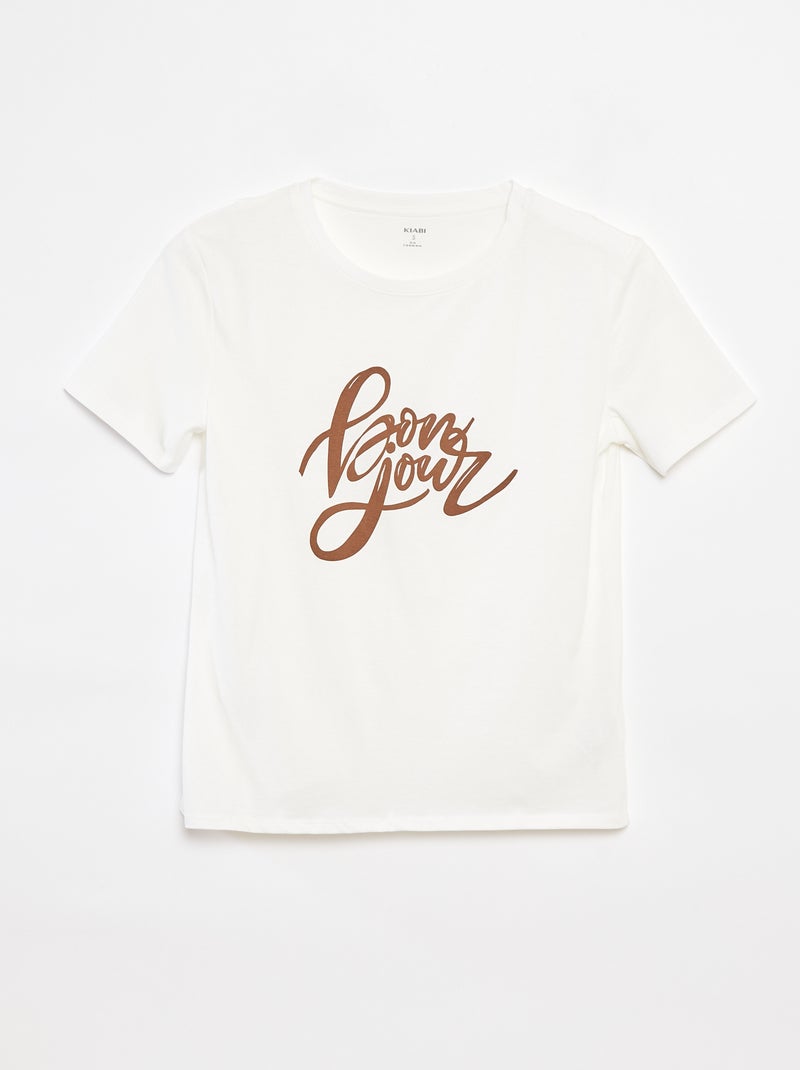 Tee-shirt imprimé - So Easy Blanc - Kiabi