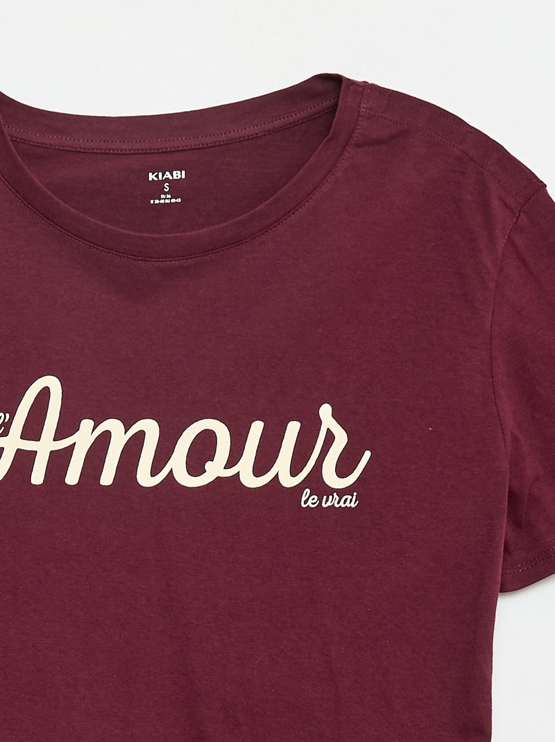Tee-shirt imprimé - So Easy Bordeaux - Kiabi