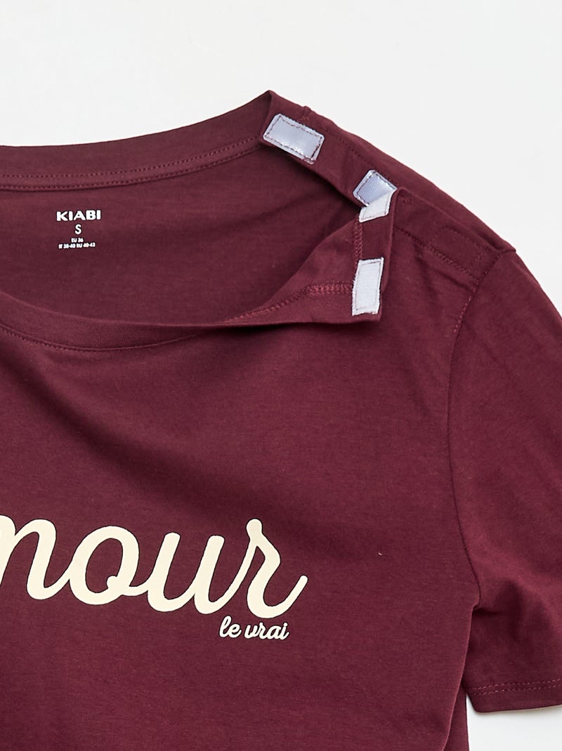 Tee-shirt imprimé - So Easy Bordeaux - Kiabi
