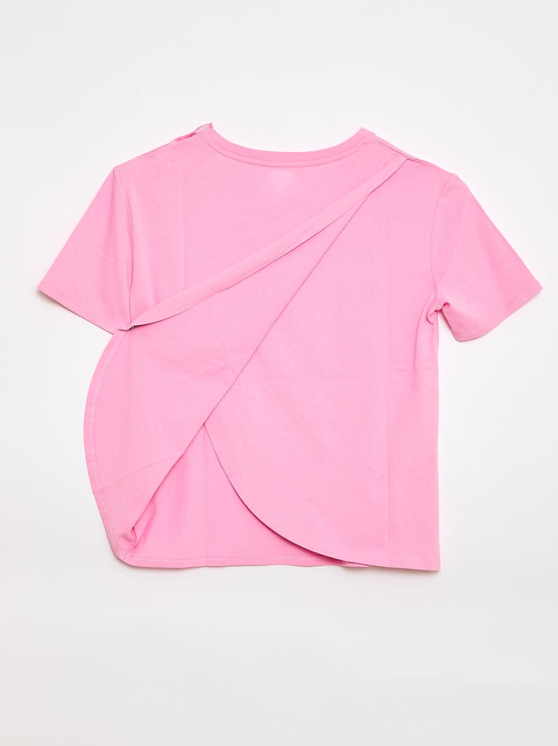 Tee-shirt imprimé à manches courtes - collection facile à enfiler Rose - Kiabi
