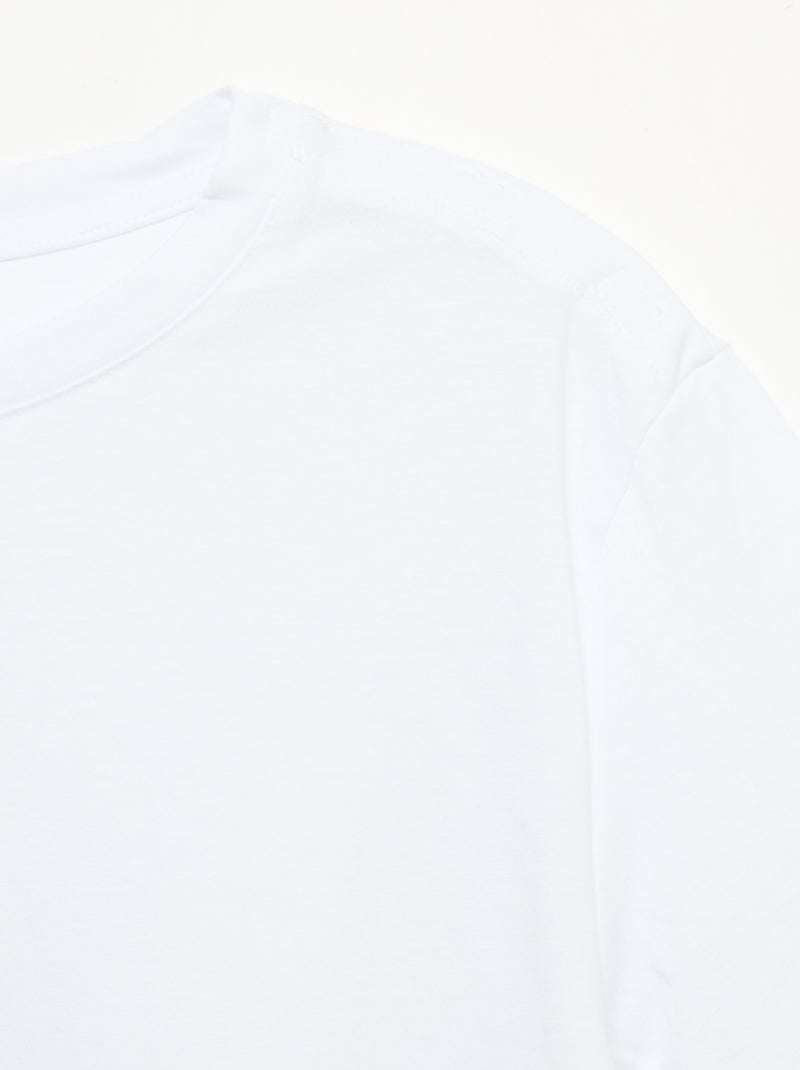 Tee-shirt imprimé à manches courtes -  Facile à enfiler Blanc - Kiabi