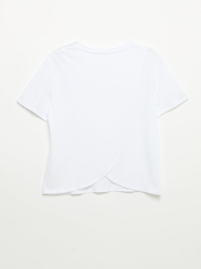 Tee-shirt imprimé à manches courtes -  Facile à enfiler Blanc - Kiabi