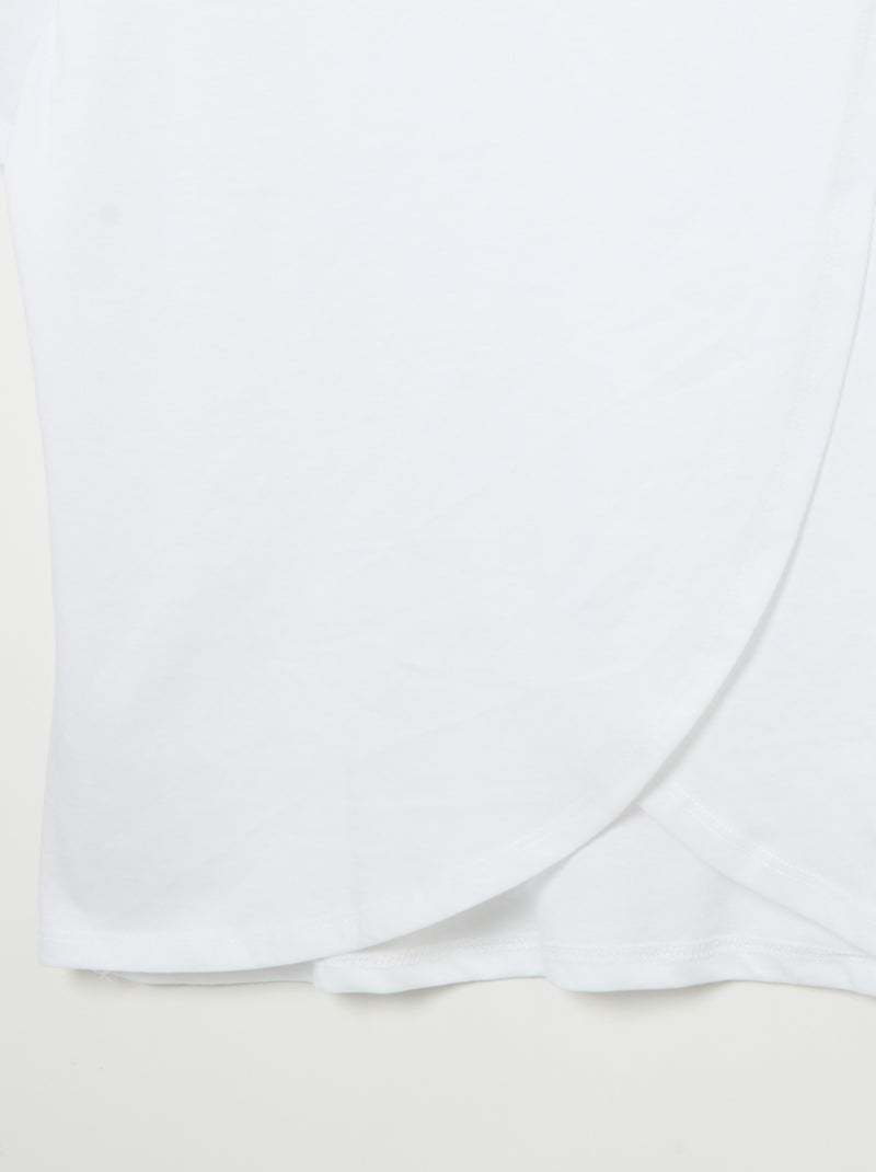 Tee-shirt imprimé à manches courtes -  Facile à enfiler Blanc - Kiabi