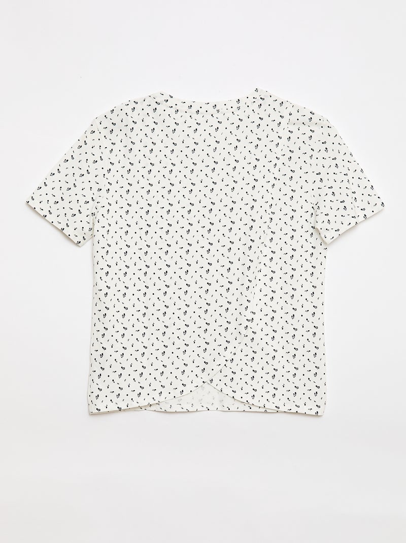 Tee-shirt imprimé à manches courtes -  Facile à enfiler Blanc - Kiabi