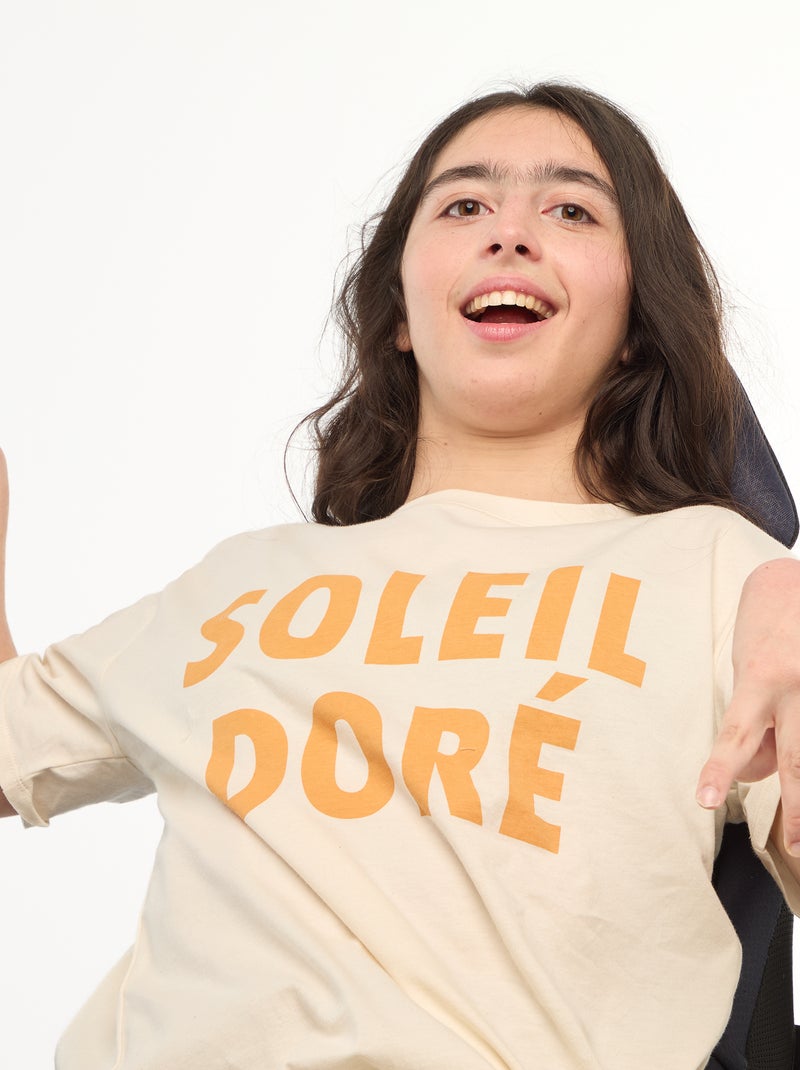 Tee-shirt imprimé à manches courtes -  Facile à enfiler Blanc - Kiabi