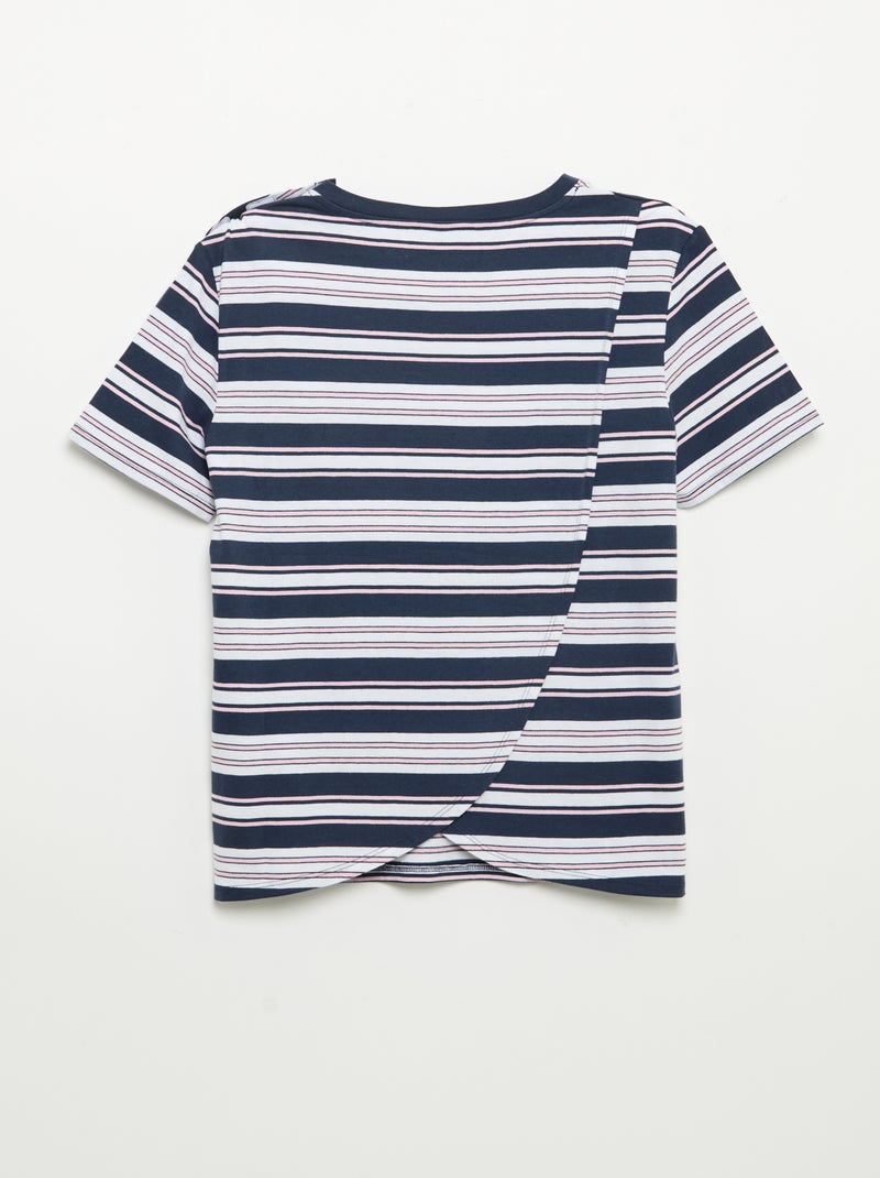 Tee-shirt imprimé à manches courtes -  Facile à enfiler Bleu - Kiabi
