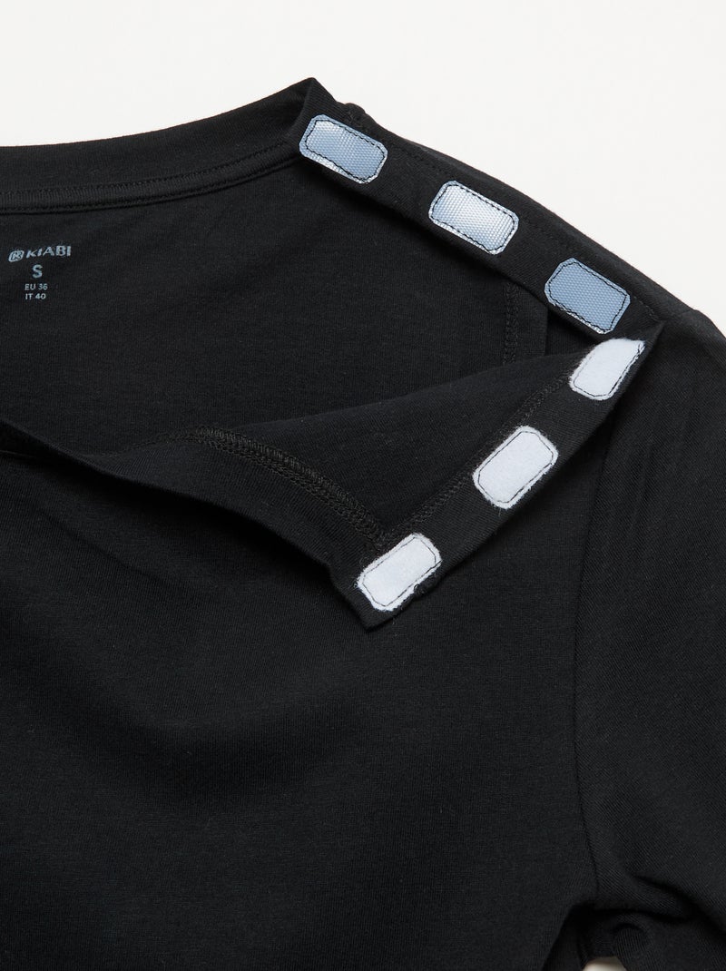 Tee-shirt imprimé à manches courtes -  Facile à enfiler Noir - Kiabi