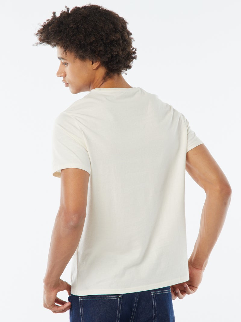 Tee-shirt imprimé à manches courtes Blanc - Kiabi