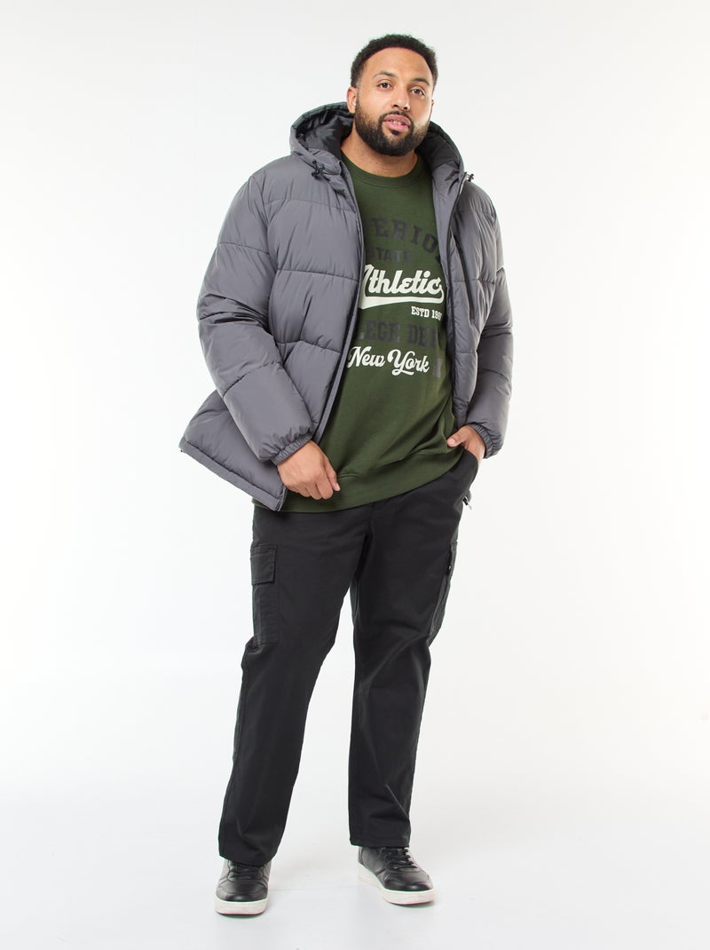 Tee-shirt imprimé à manches longues Kaki - Kiabi