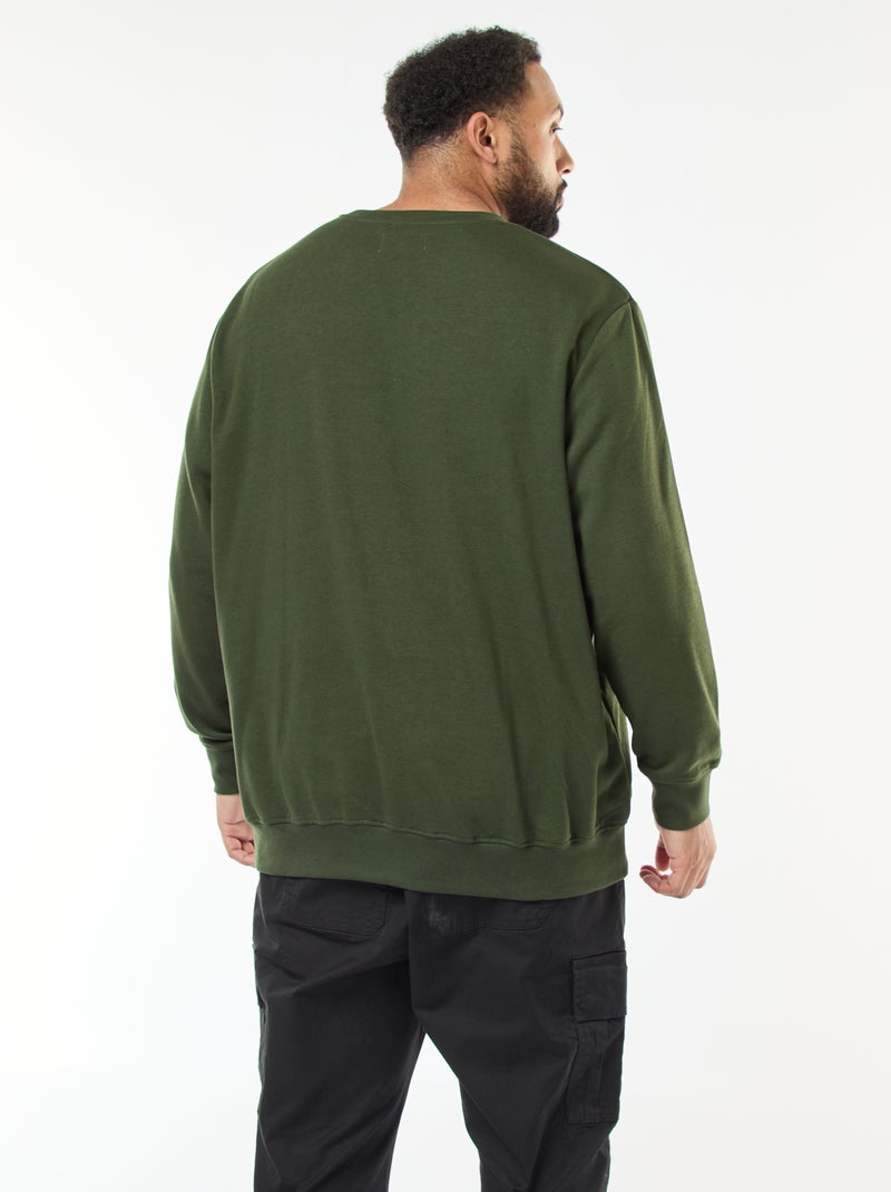 Tee-shirt imprimé à manches longues Kaki - Kiabi