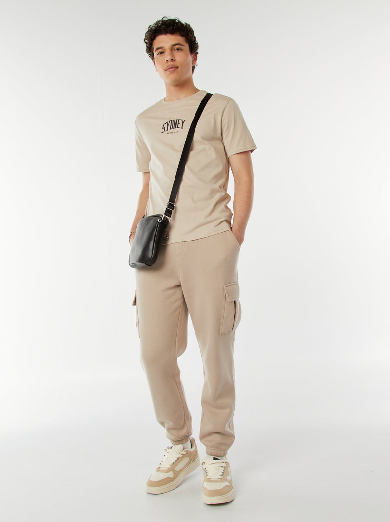 Tee-shirt imprimé à messages Beige - Kiabi