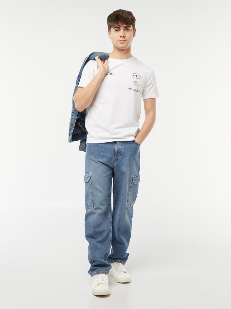 Tee-shirt imprimé à messages BLANC - Kiabi