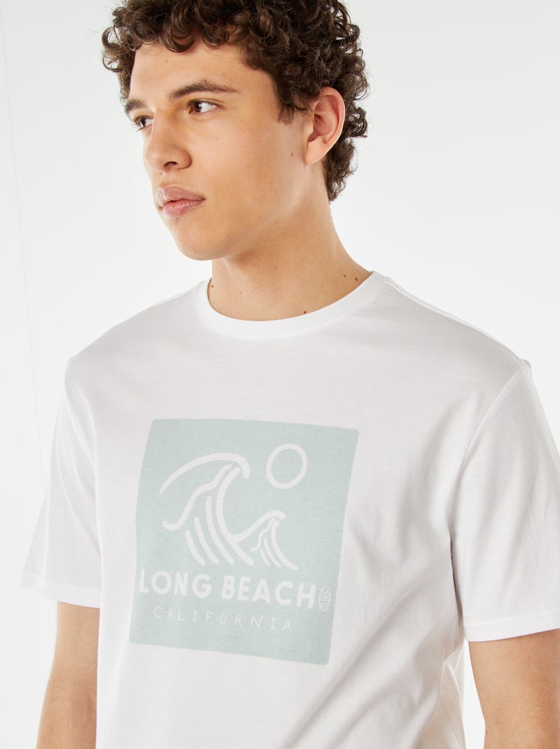 Tee-shirt imprimé à messages Blanc - Kiabi