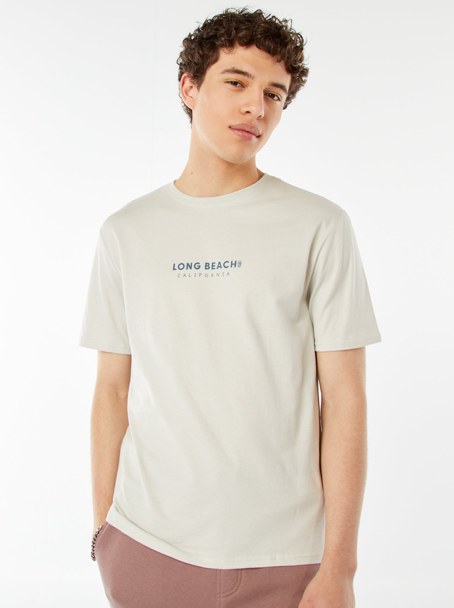 T-shirt gris chiné à imprimé Palm Springs Fruit | FR