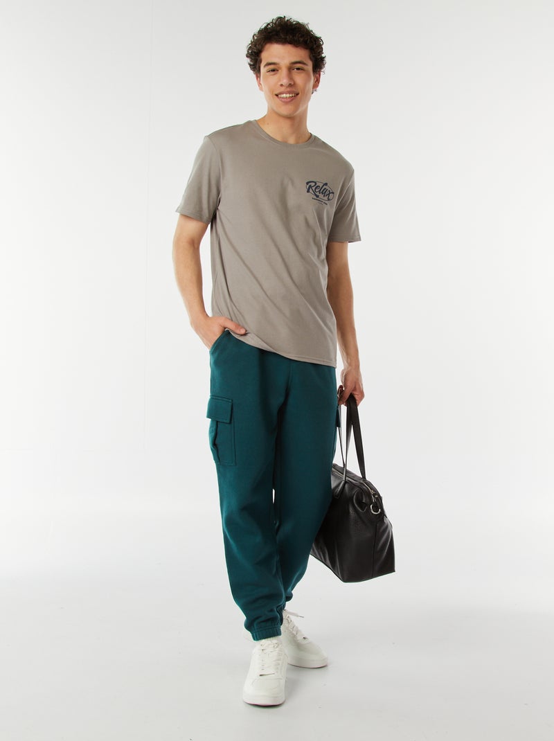 Tee-shirt imprimé à messages Gris - Kiabi