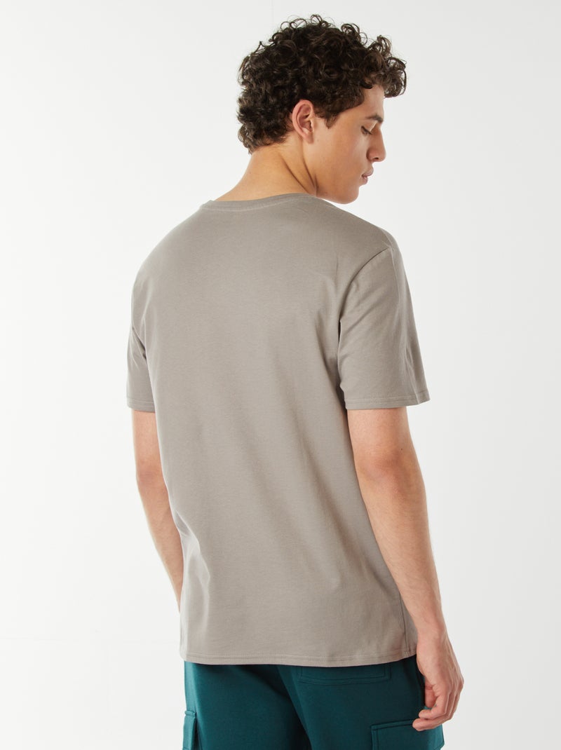 Tee-shirt imprimé à messages Gris - Kiabi