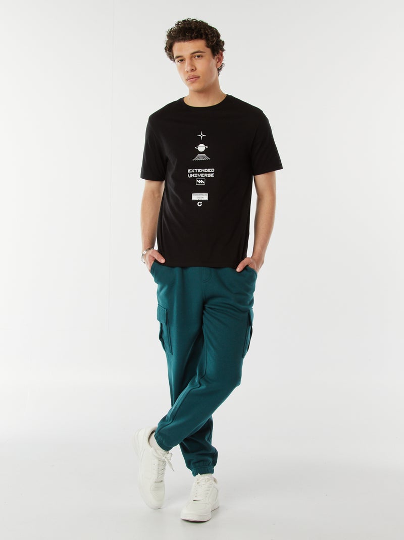 Tee-shirt imprimé à messages Noir - Kiabi