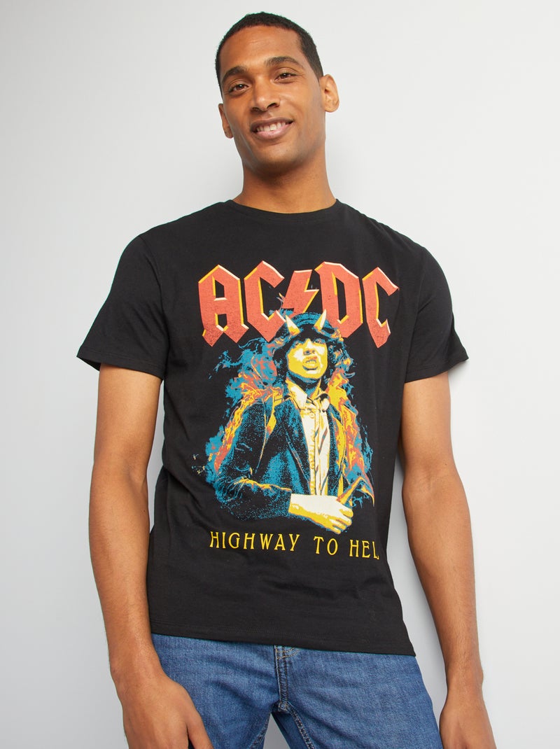 Tee-shirt imprimé 'AC/DC' noir - Kiabi