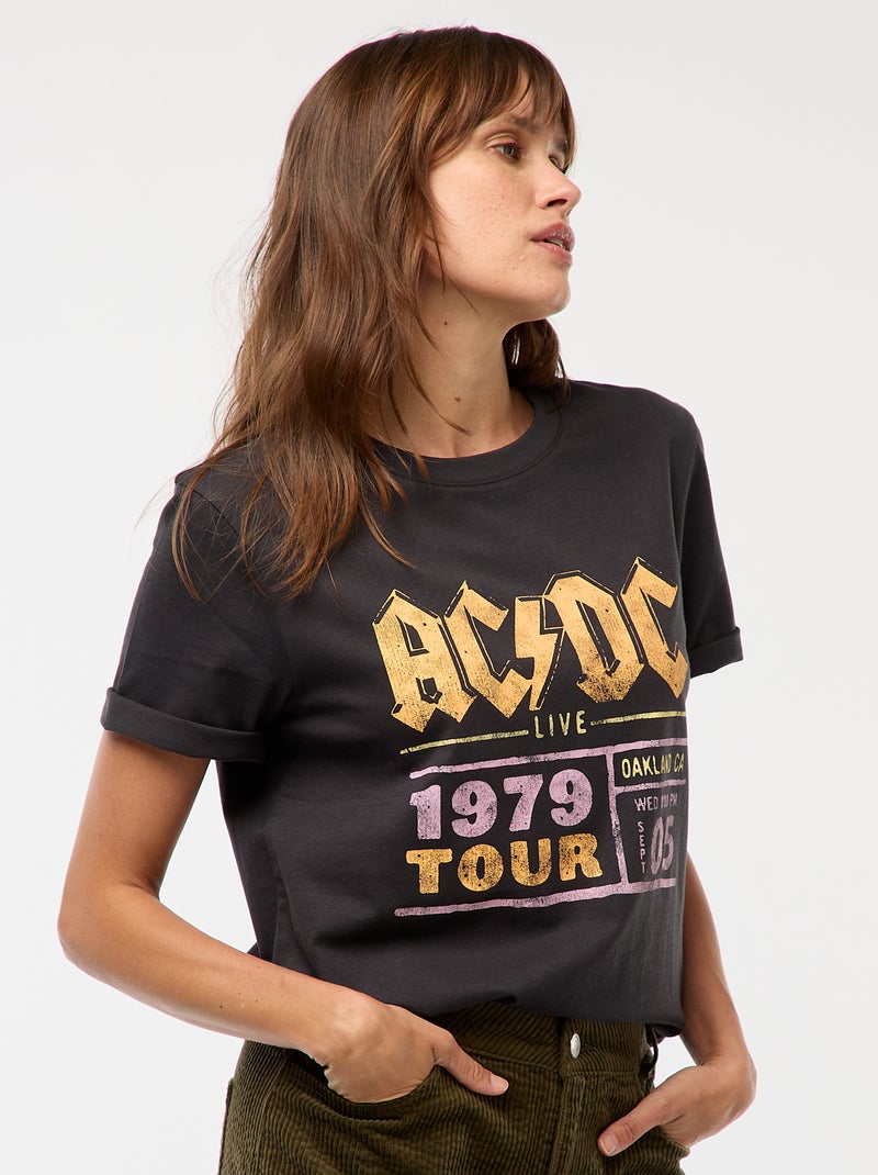 Tee-shirt imprimé 'AC/DC' Noir - Kiabi