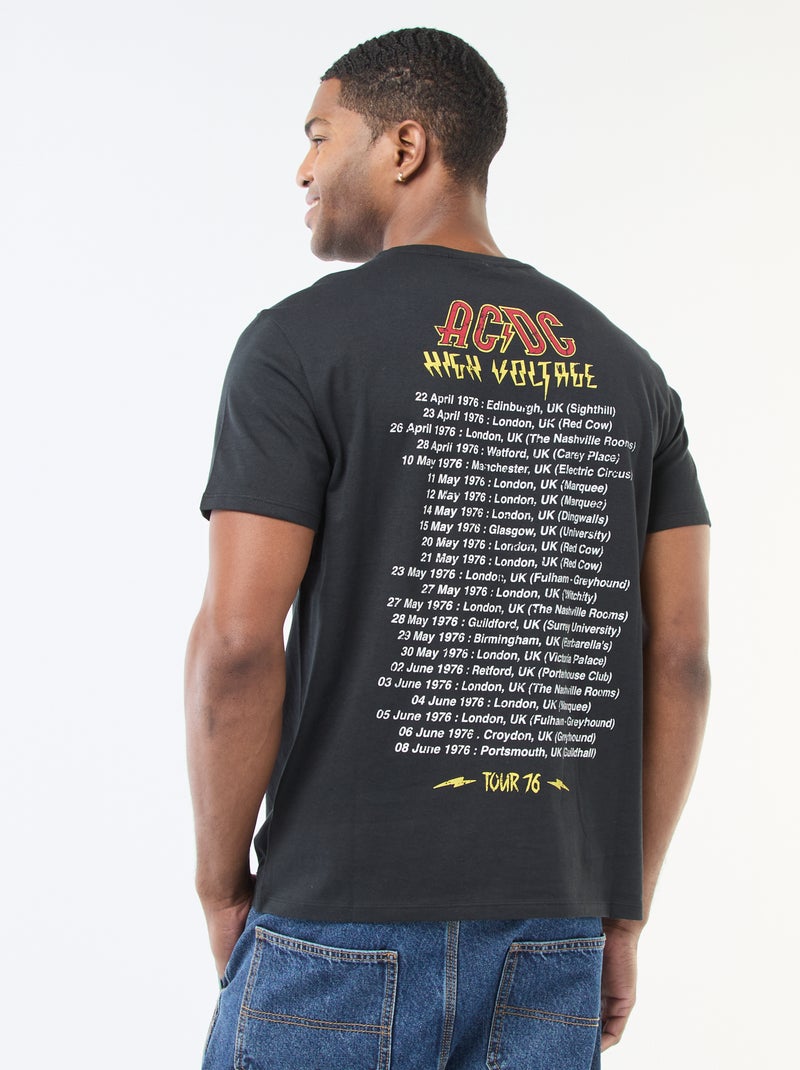 Tee-shirt imprimé 'AC/DC' Noir - Kiabi