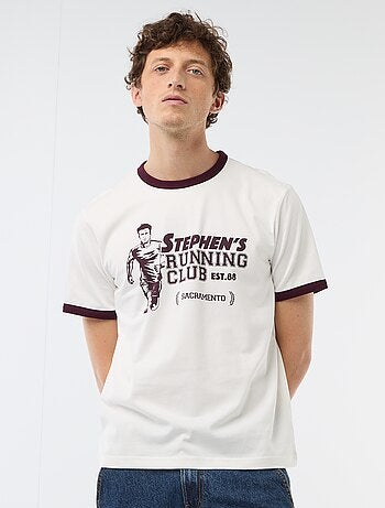 Tee-shirt imprimé avec biais contractant