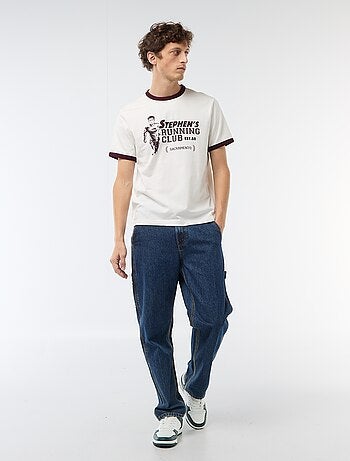 Tee-shirt imprimé avec biais contractant