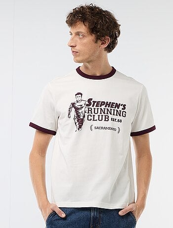 Tee-shirt imprimé avec biais contractant