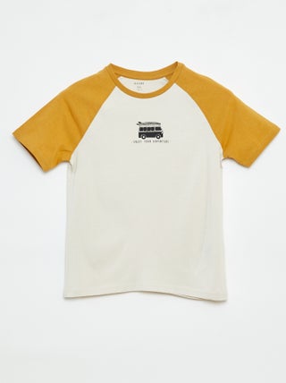 Tee-shirt imprimé avec manches courtes raglan