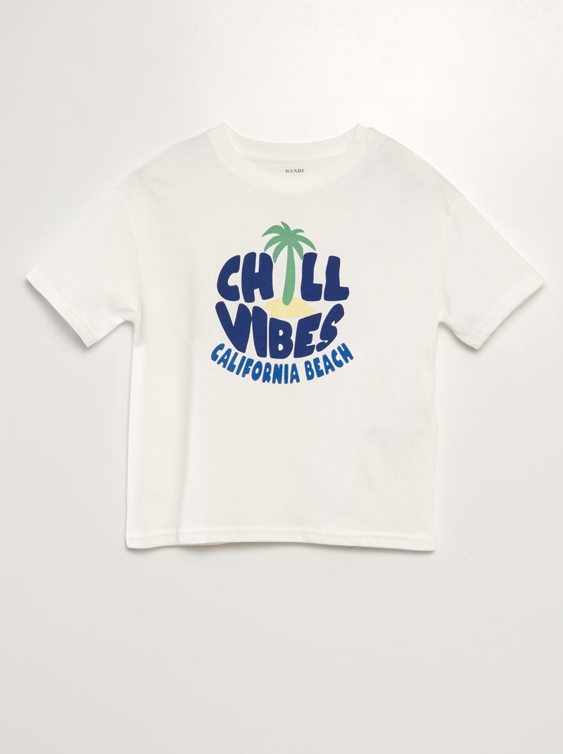 Tee-shirt imprimé Blanc chill - Kiabi