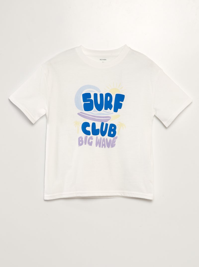 Tee-shirt imprimé Blanc surf - Kiabi