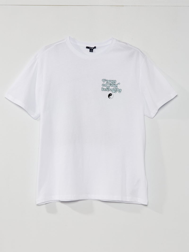 Tee-shirt imprimé blanc - Kiabi