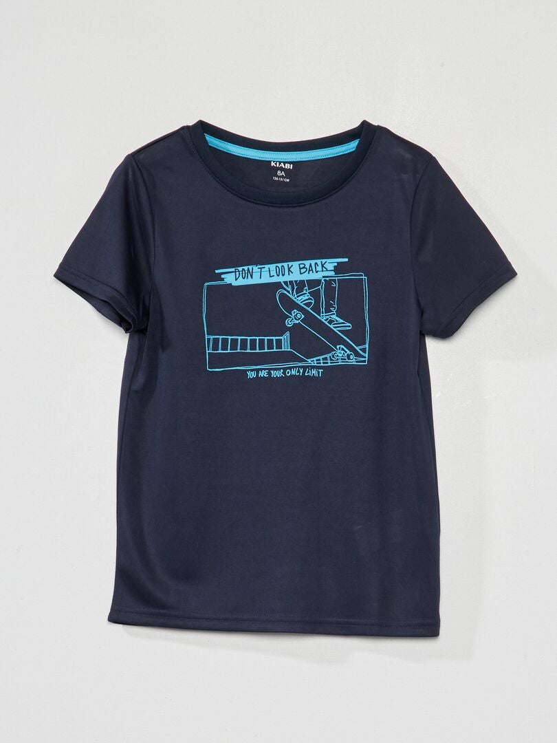 Tee-shirt imprimé Bleu - Kiabi