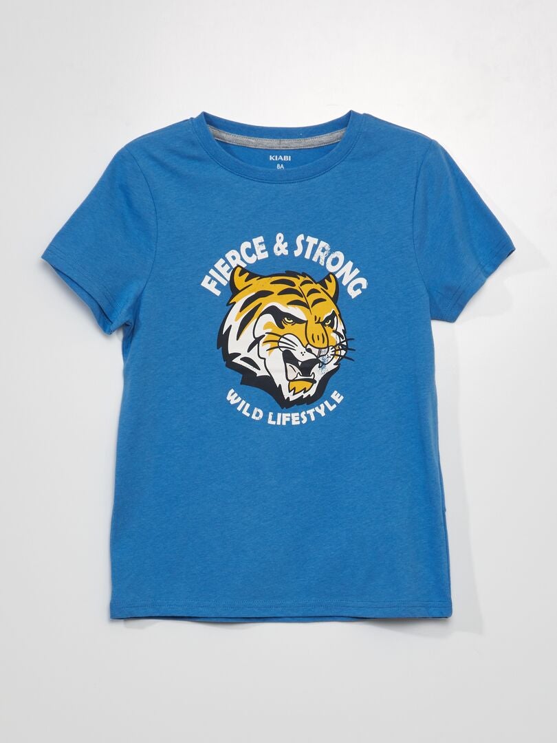 T-shirt col tube croisé - bleu - Kiabi - 6.00€