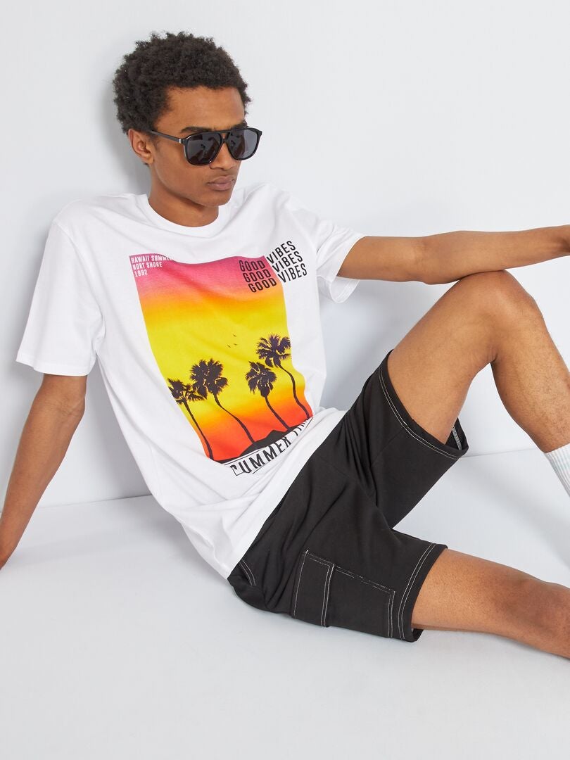 Tee-shirt imprimé 'California' blanc - Kiabi