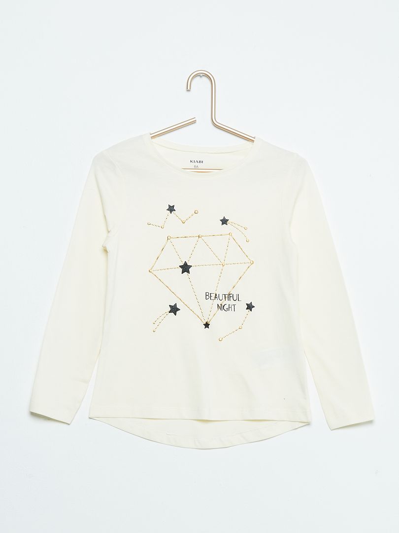 Tee-shirt imprimé 'constellations' écru - Kiabi