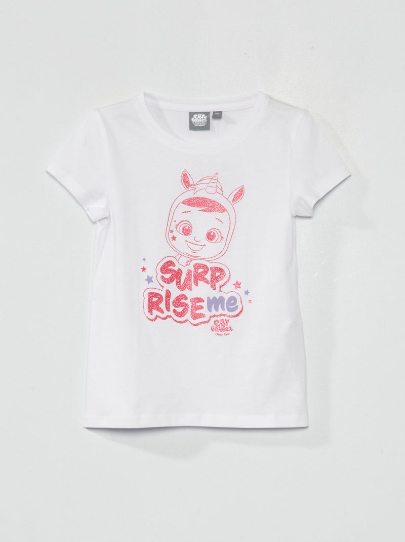 Tee-shirt imprimé 'Cry Babies' blanc - Kiabi