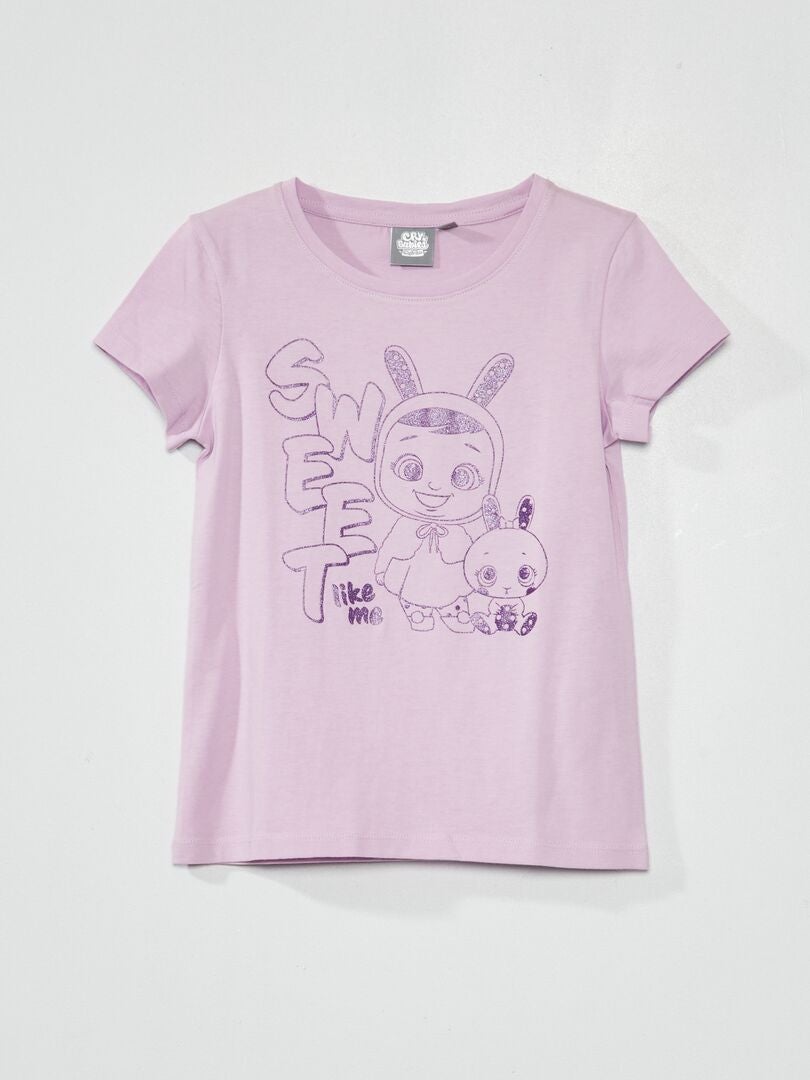 Tee-shirt imprimé 'Cry Babies' Violet - Kiabi
