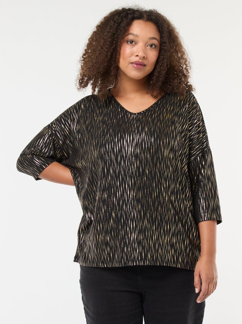 Tee-shirt imprimé doré 'Only Carmakoma' - Kiabi