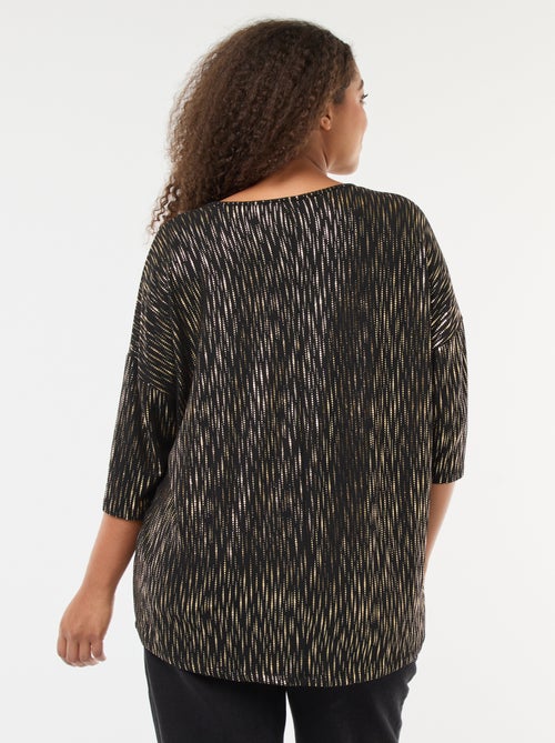 Tee-shirt imprimé doré 'Only Carmakoma' - Kiabi