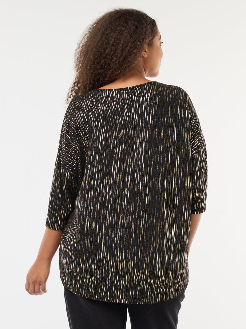 Tee-shirt imprimé doré 'Only Carmakoma' Noir - Kiabi