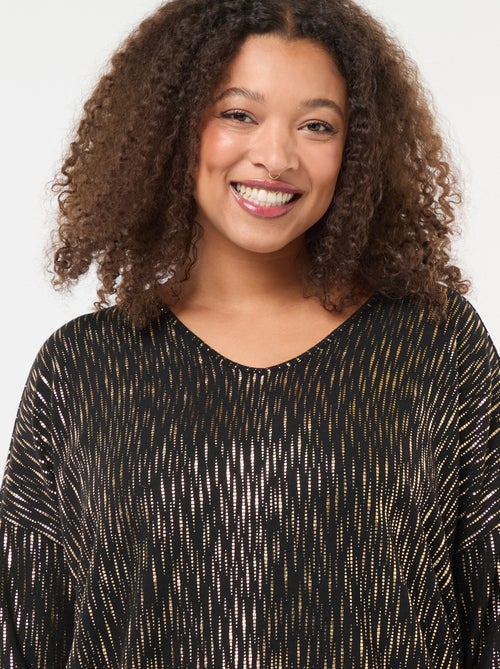 Tee-shirt imprimé doré 'Only Carmakoma' - Kiabi