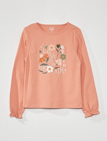 Tee-shirt imprimé et manches ballon - Kiabi