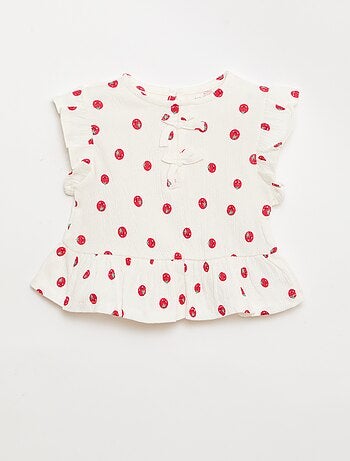 Tee-shirt imprimé et volanté